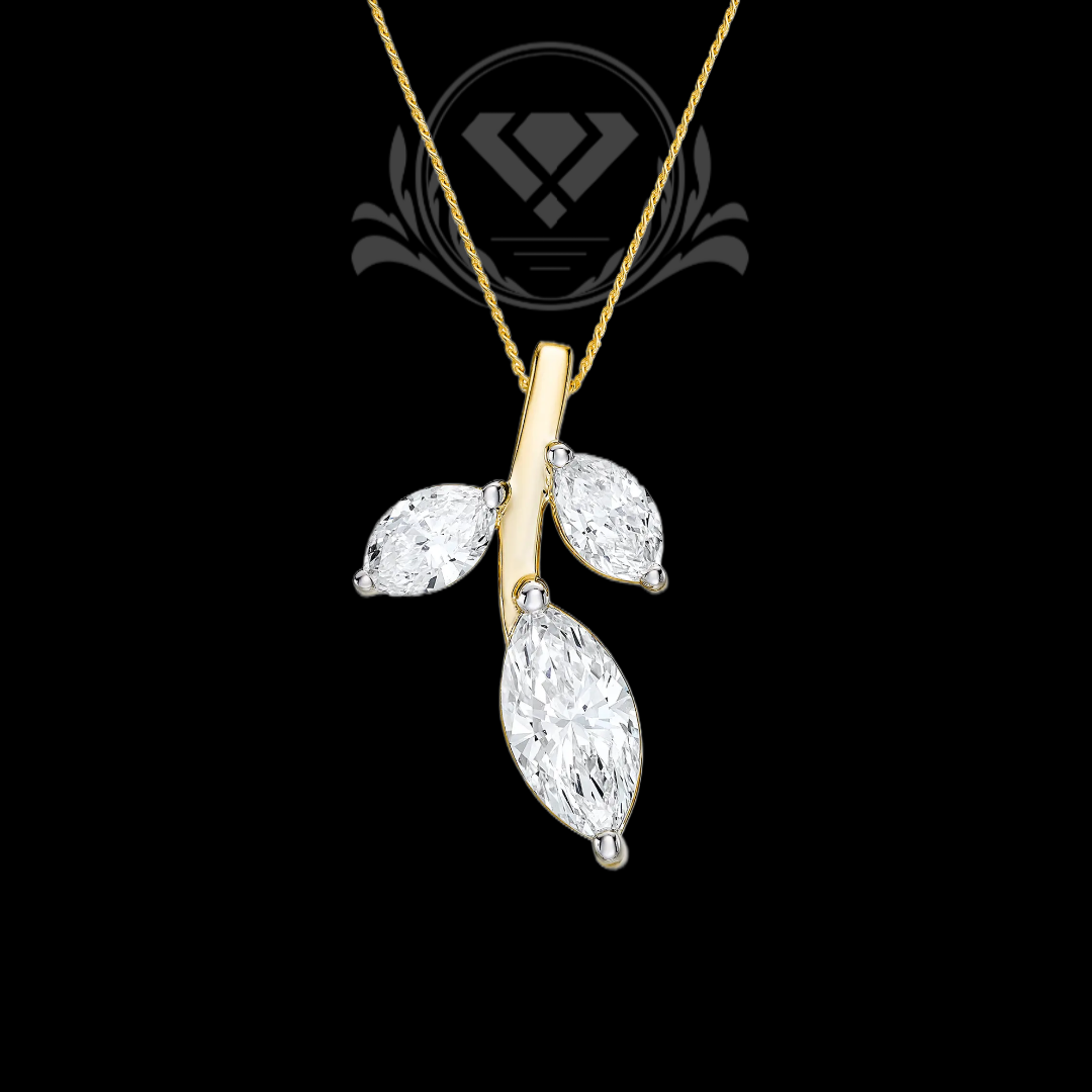 Olivete Vine yellow gold pendant