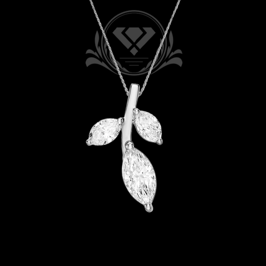 Olivete Vine white gold pendant