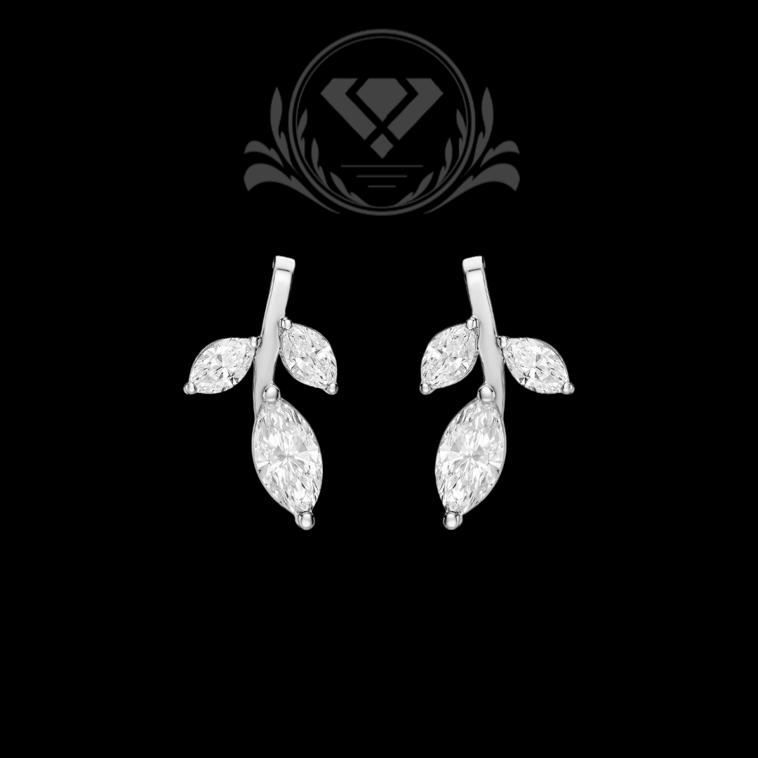 Olivete Vine white gold earrings