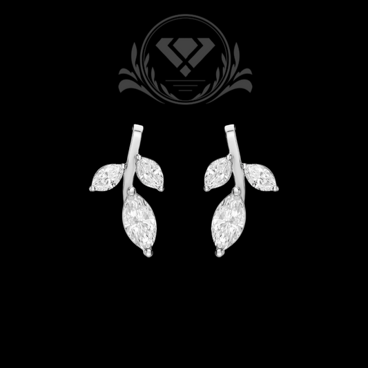 Olivete Vine white gold earrings