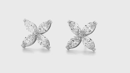 Olivete Flower yellow gold earrings