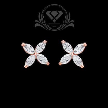 Olivete Flower rose gold earrings